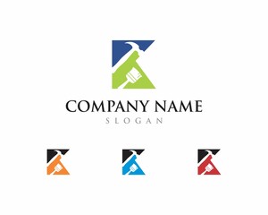 Letter K with Tools Logo Icon 001