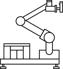 Palletizer vector icon. Automatic robot palletizer vector image. Picking robot icon