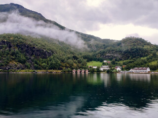 Nature of the Norway near village Flam and the Flam railway