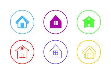 Colorful House Icon Set