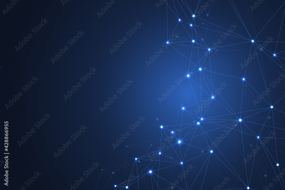 Aufkleber geometric connected background lines and dots. simple technology abstract graphic background design,