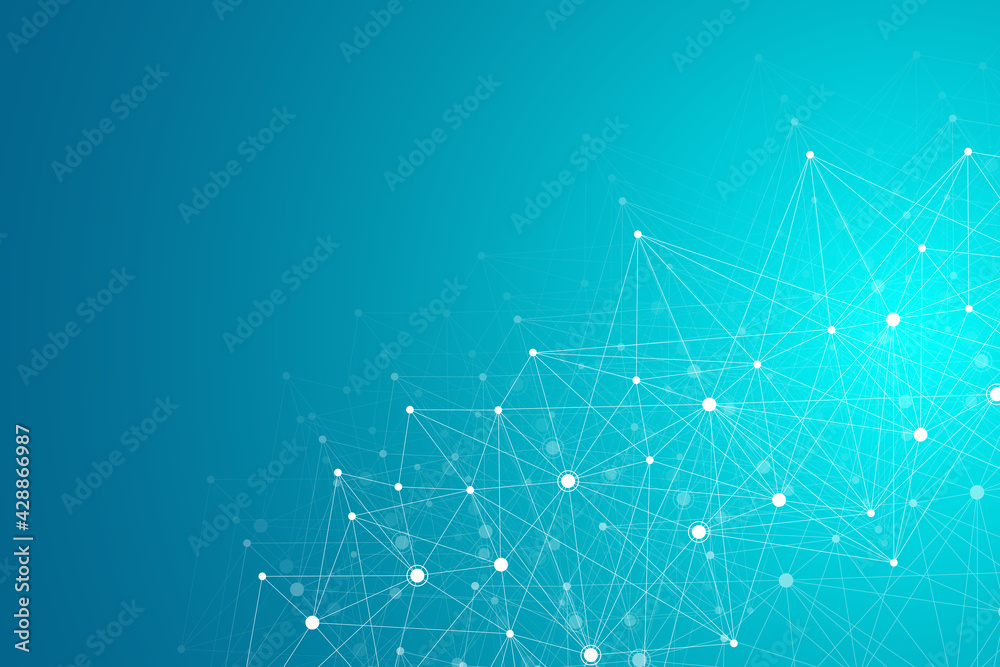 Aufkleber geometric connected background lines and dots. simple technology abstract graphic background design,