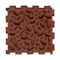 Large brown puzzle on a white isolated background