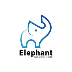 Logo illustration elephant gradient colorful style.