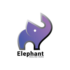 Logo illustration elephant gradient colorful style.