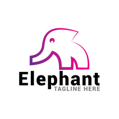 Logo illustration elephant gradient colorful style.