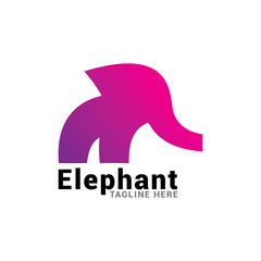 Logo illustration elephant gradient colorful style.