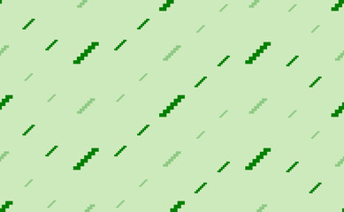 Seamless pattern of large and small green stairs symbols. The elements are arranged in a wavy. Vector illustration on light green background