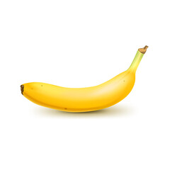 Realistic banana isolated on white background. Tropical fruit. Realistic vector illustration