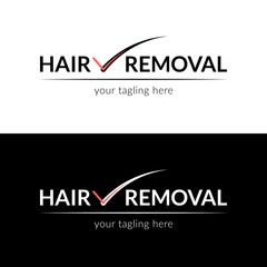 Trendy hair removal logo
