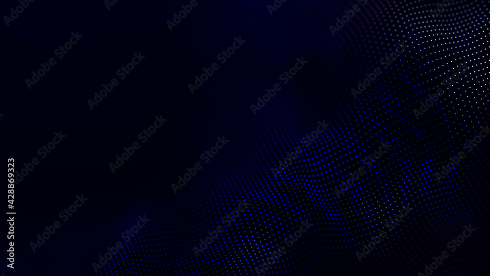 Poster Abstract futuristic wave background. Network connection dots and lines. Digital background. 3d