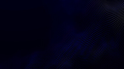 Abstract futuristic wave background. Network connection dots and lines. Digital background. 3d