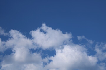 Clouds on a blue background with white clouds.