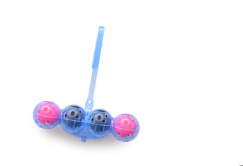 Blue toilet air refresher isolated on white background