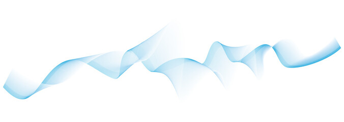 abstract vector blue wave melody lines on white background	