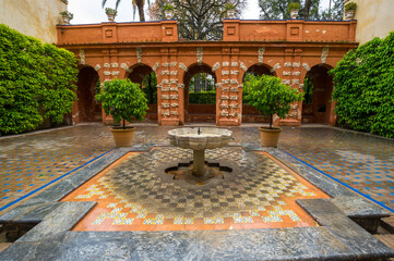 View of the garden in the Alcazar palace