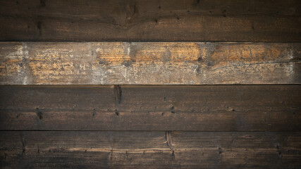 Old brown rustic dark grunge wooden timber texture - wood background banner