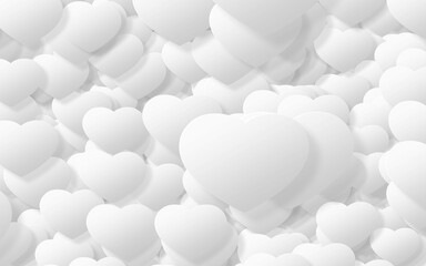 Fototapeta premium Paper art of White heart on a white background. valentine's day...