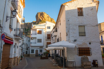 Sot de Chera narrow streets and picturesque houses, in the early morning.