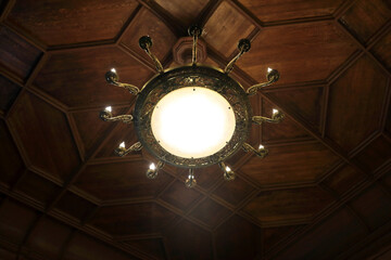 Details of chandelier in mansion