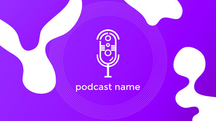 ABSTRACT TEMPLATE PODCAST MICROPHONE DESIGN.COLOR BACKGROUND WITH GRADIENT VECTOR. GOOD FOR COVER DESIGN, BANNER, WEB,SOCIAL MEDIA