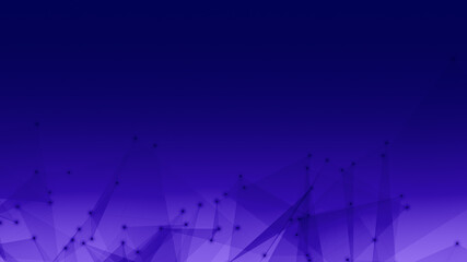 Abstract technology and science polygonal space low poly dark background Tone blue purple with connecting dots and lines.
