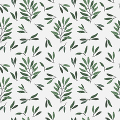 Seamless pattern with branches and plants. Vector illustration with a plant pattern. Seamless floral pattern. Modern design for paper, cover, fabric, interior and other users.