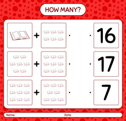 How many counting game with quran. worksheet for preschool kids, kids activity sheet, printable worksheet