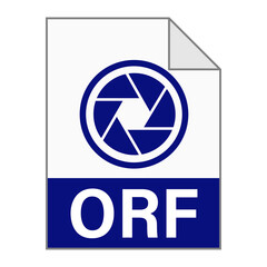 Modern flat design of ORF file icon for web