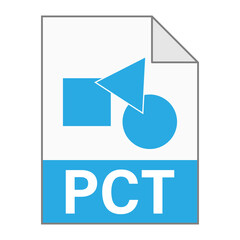 Modern flat design of PCT file icon for web
