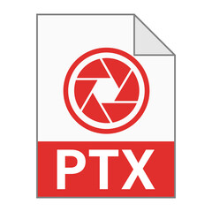Modern flat design of PTX file icon for web