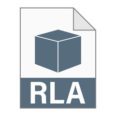 Modern flat design of RLA file icon for web