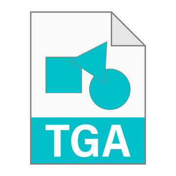 Modern flat design of TGA file icon for web