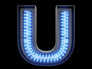 Light bulb alphabet character U font © Denys Rudyi