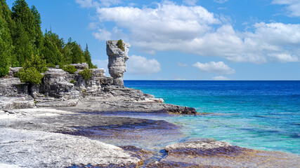 Scenic Fathom Five National Marine Park and famous Flowerpot Island accessible by tourist bot from...