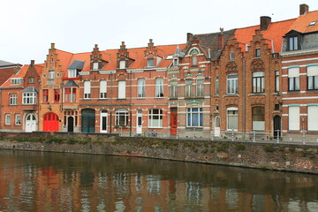 Fototapeta na wymiar Old town houses in Bruges, Belgium