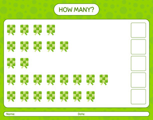 How many counting game with ketupat. worksheet for preschool kids, kids activity sheet, printable worksheet