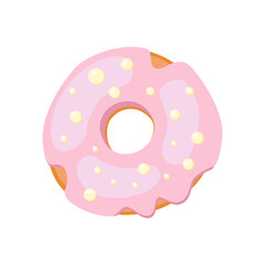 Glazed donut. Vector illustration isolated on a white background.