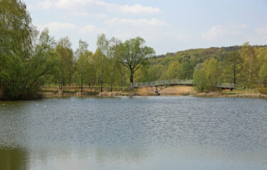 The lake and the bridge - Myslecinek near Bydgoszcz, Poland