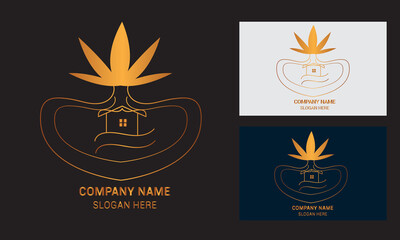Tree House creative and minimalist logo template Set