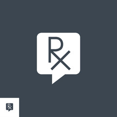 Prescription related vector glyph icon. Isolated on black background. Vector illustration.