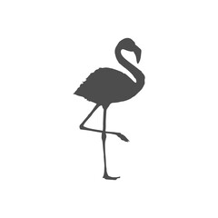 silhouette of a flamingo. vector illustration