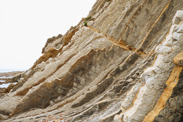 Layers of flysch, flysch cliffs, Basque coast UNESCO Global Geopark, European Geopark Network, Zumaia, Guipzcoa, Basque Country, Spain, Europe 
