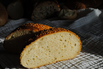 Fresh crispy bread. Buttered toast.