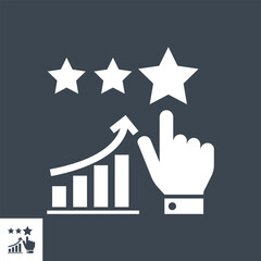 Reputation Related Vector Glyph Icon. Isolated on Black Background. Vector Illustration.