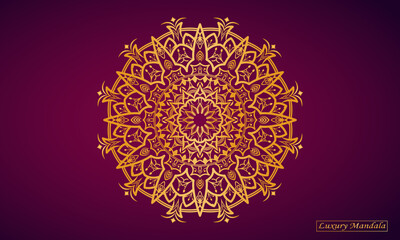 Golden luxury mandala art for the element of invitation. Party ornament. vintage decorate element.