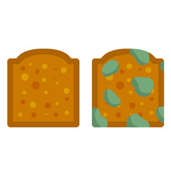Bread with mold. Incorrect storage of the product. Fungus and rot.