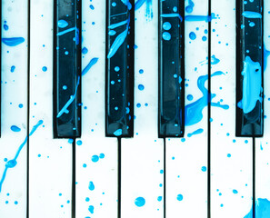 Art decoration, music design, old piano keyboard.