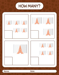 How many counting game with reading quran. worksheet for preschool kids, kids activity sheet, printable worksheet