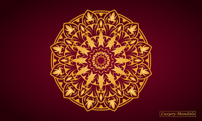 Golden luxury mandala art for the element of invitation. Party ornament. vintage decorate element.